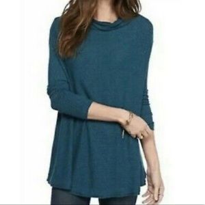 Anthropologie We The Free teal cowl neck sweater